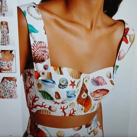 1 Commense Printed Pleated Skirt Set Multicolor - Picture 3 of 4